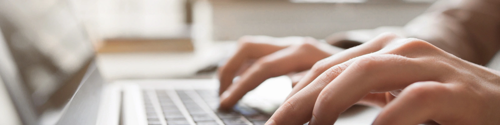 typing on a laptop
